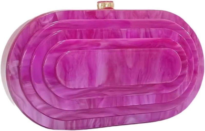 GSYPS Acrylic Evening Clutch Bag for Women Shell Shape Shoulder Crossbody Bag Glitter Marble Purse Handbag - Image 1